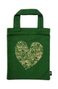 Bolsa De Tela De Libros Corazon De Buho 20x24
