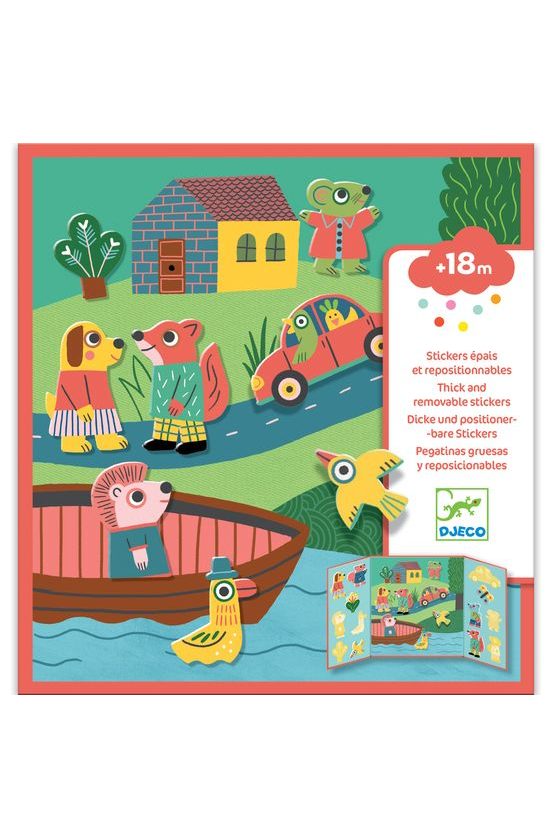 Djeco pegatinas reposicionables Los animales