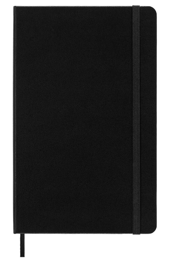 Libreta clásica tapa dura negra L rayas