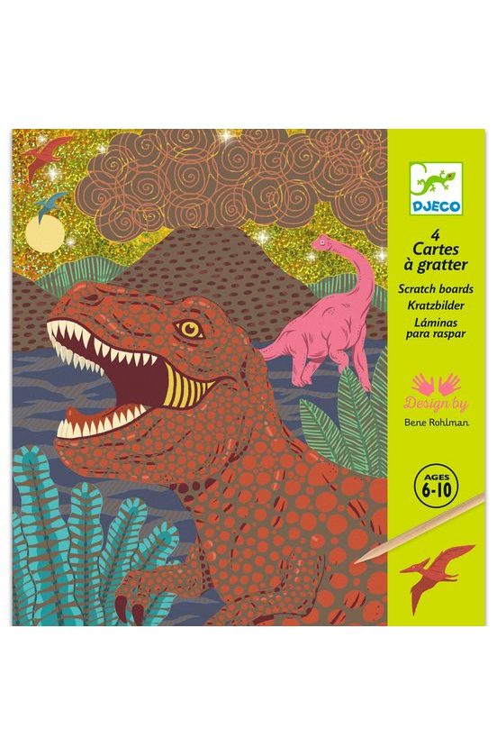 Djeco cuadros para rascar El reino de los dinosaurios