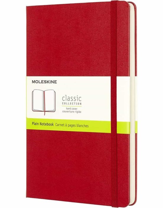 Libreta clásica tapa dura roja L lisa