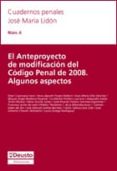 EL ANTEPROYECTO DE MODIFICACION DEL CODIGO PENAL DEL 2008 di VV.AA. 