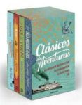 CLASICOS DE AVENTURA (ESTUCHE CON 4 LIBROS: LOS TRES MOSQUETEROS; LA ISLA DEL TESORO; LAS AVENTURAS DE HUCKLEBERRY FINN; KIM) de DUMAS, ALEXANDRE  STEVENSON, ROBERT LOUIS 