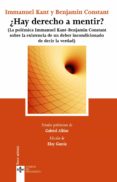 HAY DERECHO A MENTIR?: (LA POLEMICA IMMANUEL KANT-BENJAMIN CONST ANT, SOBRE LA EXISTENCIA DE UN DEBER INCONDICIONADO DE DECIR LA VERDAD) de KANT, IMMANUEL  CONSTANT, BENJAMIN 