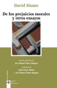 DE LOS PREJUICIOS MORALES Y OTROS ENSAYOS de HUME, DAVID 