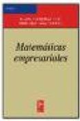 MATEMATICAS EMPRESARIALES di ALEGRE ESCOLANO, PEDRO 