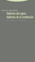 DIALECTICA DEL SUJETO, DIALECTICA DE LA CONSTITUCION de CABO MARTIN, CARLOS DE 