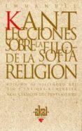 LECCIONES SOBRE LA FILOSOFIA DE LA RELIGION de KANT, IMMANUEL 