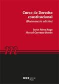 CURSO DE DERECHO CONSTITUCIONAL (16 ED.) de PEREZ ROYO, JAVIER 