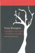 LITERATURA UNIVERSAL Y LITERATURA EUROPEA de KLEMPERER, VICTOR 