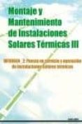 MONTAJE Y MANTENIMIENTO DE INSTALACIONES SOLARES TERMICAS III di VV.AA