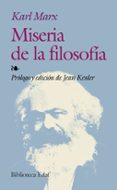 MISERIA DE LA FILOSOFIA di MARX, KARL 