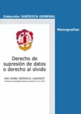 DERECHO DE SUPRESION DE DATOS O DERECHO AL OLVIDO de BERROCAL LANZAROT, ANA ISABEL 