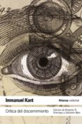 CRITICA DEL DISCERNIMIENTO de KANT, IMMANUEL 