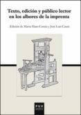 TEXTO, EDICIN Y PBLICO LECTOR EN LOS ALBORES DE LA IMPRENTA di VV.AA. 