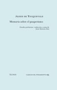 MEMORIA SOBRE EL PAUPERISMO de TOCQUEVILLE, ALEXIS DE 