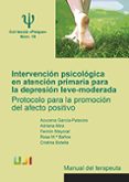 INTERVENCIN PSICOLGICA EN ATENCIN PRIMARA PARA LA DEPRESIN LEVE-MODERADA. MANUAL DEL TERAPEUTA di VV.AA. 