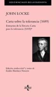 CARTA SOBRE LA TOLERANCIA (1689): EXTRACTOS DE LA TERCERA CARTA PARA LA TOLERANCIA (1692) de LOCKE, JOHN 