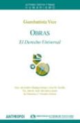 OBRAS. EL DERECHO UNIVERSAL di VICO, GIAMBATISTA 