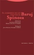 EL GOBIERNO DE LOS AFECTOS EN BARUJ SPINOZA di FERNANDEZ RIOL, EUGENIO  CAMARA, MARIA LUISA DE LA 
