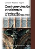 CONTRARREVOLUCION O RESISTENCIA: LA TEORIA POLITICA DE CARL SCHMI TT (1988-1985) de JIMENEZ SEGADO, CARMELO 