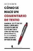 COMO SE HACE UN COMENTARIO DE TEXTO de ARANDA, JOSE CARLOS 