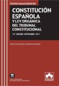 CONSTITUCION ESPAOLA Y LEY ORGANICA DEL TRIBUNAL CONSTITUCIONAL : TEXTO LEGAL BASICO CON CONCORDANCIAS Y MODIFICACIONES          RESALTADAS (15 ED.) di VV.AA. 