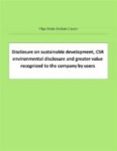 Disclosure On Sustainable Development Csr Environmental Disclosure And