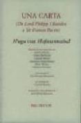 UNA CARTA de HOFMANNSTHAL, HUGO VON 