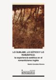 LO SUBLIME, LO GOTICO Y LO ROMANTICO: LA EXPERIENCIA ESTETICA EN EL ROMANTICISMO INGLES de GONZALEZ MORENO, BEATRIZ 