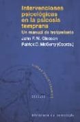 INTERVENCIONES PSICOLOGICAS EN LA PSICOSIS TEMPRANA: UN MANUAL DE TRATAMIENTO de GLEESON, JOHN F.M. 