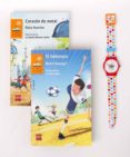 PACK TIEMPO PARA LEER NARANJA (CONTIENE EL BALONAZO Y EL CORAZON DE METAL + RELOJ) de GOPEGUI, BELEN  HUERTAS, ROSA 