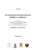 ACTAS II COLOQUIO INTERNACIONAL SOBRE LA NOBLEZA (MADRID 20-21 OCTUBRE 2017) di VV.AA. 
