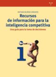 RECURSOS DE INFORMACION PARA LA INTELIGENCIA COMPETITIVA. UNA GUI A PARA LA TOMA DE DECISIONES di MUOZ CAAVATE, ANTONIO 