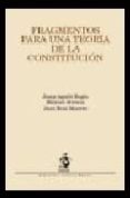 FRAGMENTOS PARA UNA TEORIA DE LA CONSTITUCION de AGUILO REGLA, JOSEP 