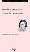 NOTAS DE UN METODO di ZAMBRANO, MARIA 