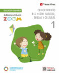 Portada de Conocimiento del Medio Natural Social y cultural 1. Libro y Act. Bienvenida Comunidad Zoom