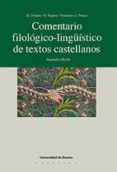 COMENTARIO FILOLOGICO-LINGISTICO DE TEXTOS CASTELLANOS di VV.AA. 