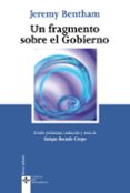 UN FRAGMENTO SOBRE EL GOBIERNO de BENTHAM, JEREMY 