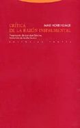 CRITICA DE LA RAZON INSTRUMENTAL (2 ED.) de HORKHEIMER, MAX 