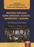 PROCESOS ESPECIALES SOBRE CAPACIDAD, FILIACIN, MATRIMONIO Y MENORES di RODRIGUEZ BAHAMONDE, ROSA 