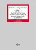 INTERPRETACION DE LA CONSTITUCION Y ORDENAMIENTO JURIDICO de BALAGUER CALLEJON, MARIA LUISA 