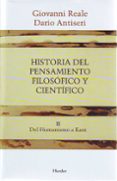 HISTORIA DEL PENSAMIENTO FILOSOFICO Y CIENTIFICO (T. 2) de REALE, GIOVANNI  ANTISERI, DARIO 