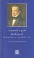 ZIBALDONE II de LEOPARDI, GIACOMO 