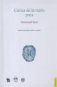 CRITICA DE LA RAZON PURA (EDICION BILINGUE ALEMAN- ESPAOL) de KANT, IMMANUEL 
