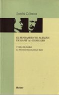 EL PENSAMIENTO ALEMAN DE KANT A HEIDEGGER (T.1) (2 ED.) de COLOMER, EUSEBI 