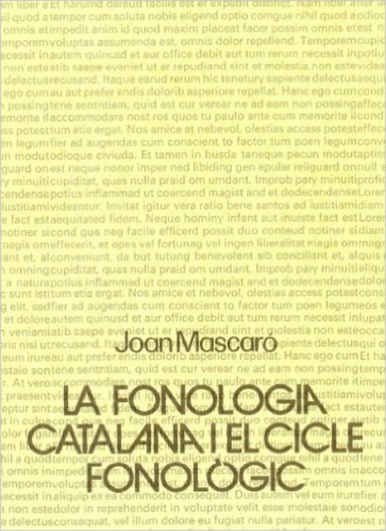 Fonologia Catalana I El Cicle Fonologic La