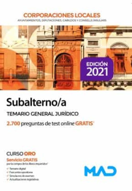 Subalterno/a De Corporaciones Locales. Temario General Jurídico
