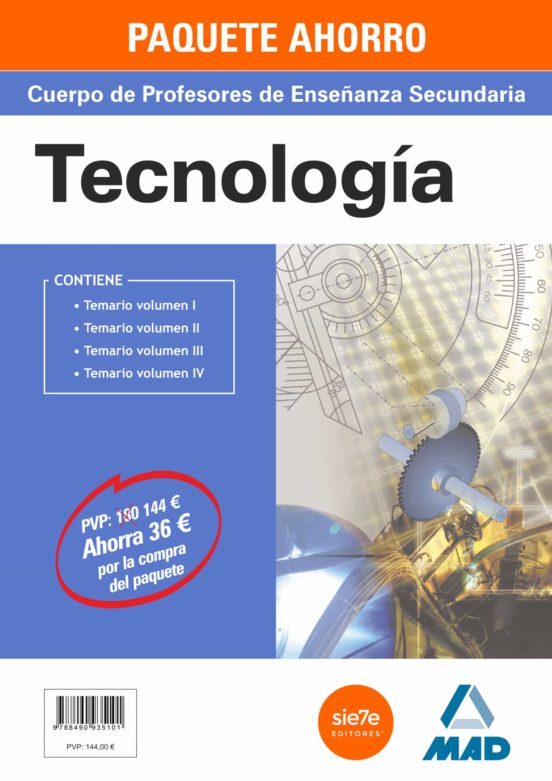 Paquete Ahorro Tecnología Cuerpo De Profesores De Enseñanza Secun Dari