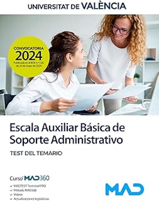 Escala Auxiliar Básica De Soporte Administrativo De La Universitat De València. Test Del Temario